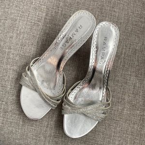 Silver Rampage sandals, size 7.5